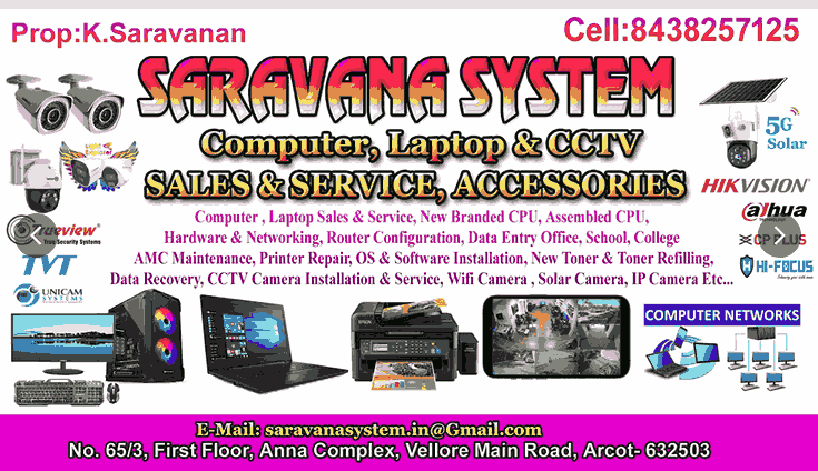 Saravana System CCTV Camera dealers in Arcot