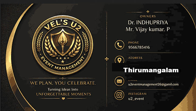 Vels U2 event management companies in thirumangalam