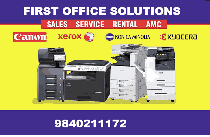 First Office solutions xerox machine dealers in arumbakkam chennai