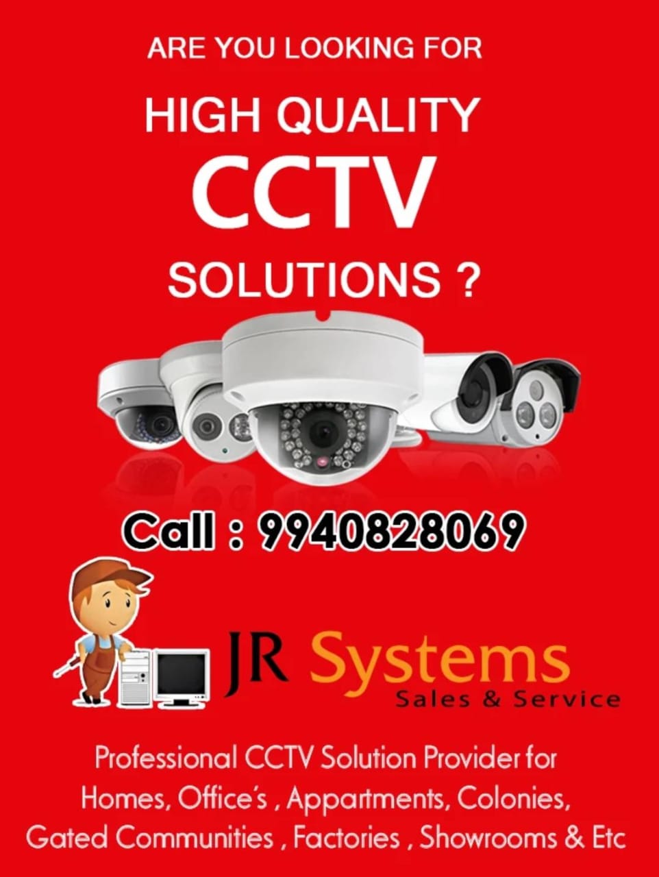 JR system cctv camera dealers in tiruvarur